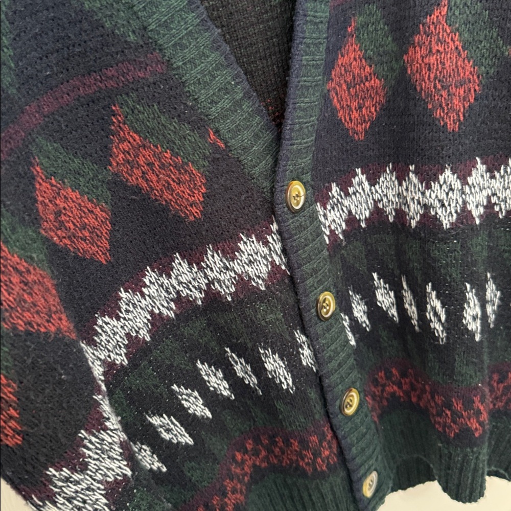 Michael Gerald Multicolor Patterned Knit Acrylic … - image 3